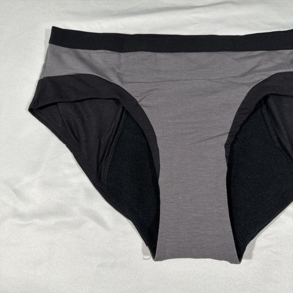 NWT $35 Thinx [ Womens Small ] Super‎ Period Cotton Brief in Slate/ Black - Picture 5 of 10